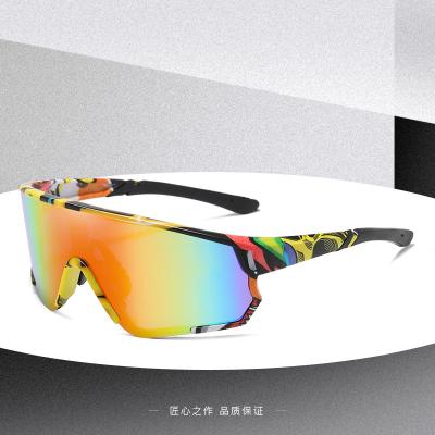 China PC new 2022 sports cycling sunglasses men's and women's trend shine color outdoor sunglasses coating fashion lenses for sale