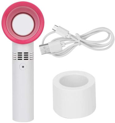 China Protable Mini Small Popular Rechargeable Leadingplus USB Mini Portable Handheld Bladeless Cooling Battery Fan for sale