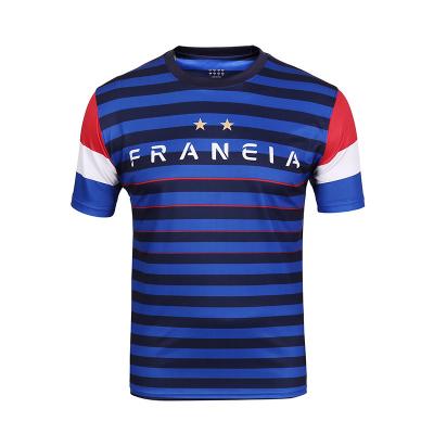 China Free Sample Wholesale Free Sample Comfortable Design France Breathable Custom Men's Sport Soccer Wear T-shirts Logo Soccer Uniform Soccer Wear for sale