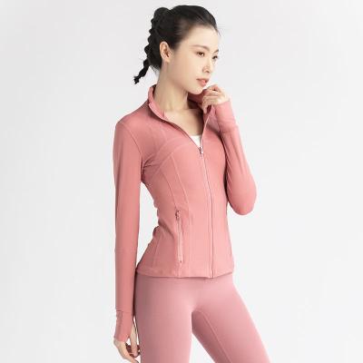 China New Spandex High Waist Yoga Wear Sweat-Wicking Sportswear Long Sleeve Seamless Yoga Set Wholesale Gym Long Jacket for sale