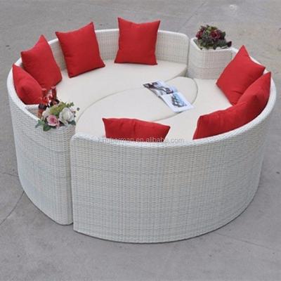 China Modern Very Popular Outdoor Garden Sofa Set Rattan Sofa Set Patio Round Sofa Bed Design for sale