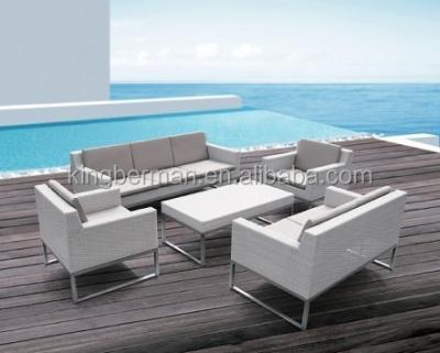 China Modern White Outdoor Rattan Furniture Set Garden Furniture Sofa Set Aluminum Outdoor Furniture Sofa for sale