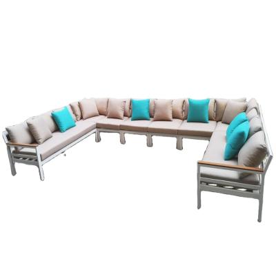 China Modern All Aluminum Outdoor Sofa Set With High Quality Cushion And Pillows for sale