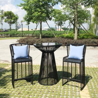 China Modern Hot Sale Bar Tables And Stools For Bart Stools Commercial Wicker Rattan Woven for sale