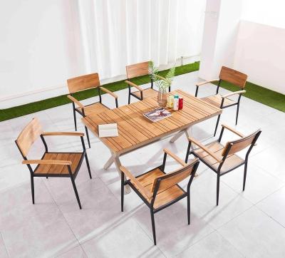 China Modern outdoor wooden furniture sets wooden dining tables and chairs for sale