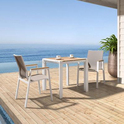 China Modern Garden Furniture Plastic Dining Set WPC Table And Chairs for sale