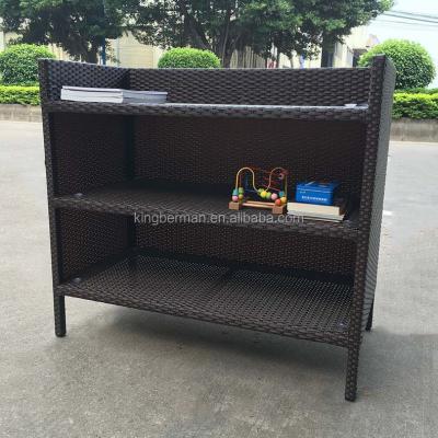 China Wicker Garden Furniture Storage Rack Modern Outdoor Rattan Storage Box For Hotel And Restaurant for sale