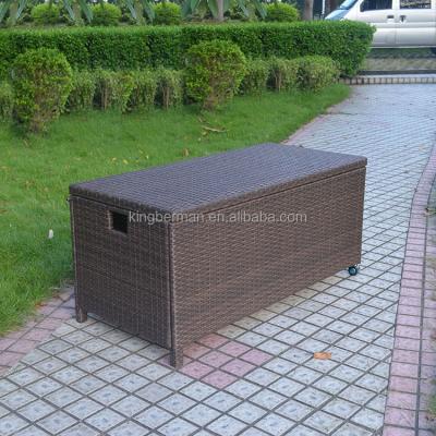 China Modern Garden Furniture Multi Compartment Storage Box Rattan Cushion Boxes for sale