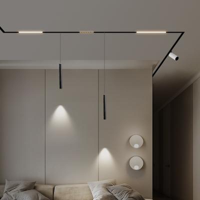 China New Minimalist Style 48V Dimming Hanging Recessed Linear Led Track Pendant Light Outdoor Led Aluminum Profile Magnetic Track Lights for sale