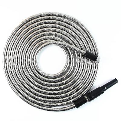 China Amazon New Adjustable Hit 304 Stainless Steel Hose Pipe Metal Garden Hose for sale