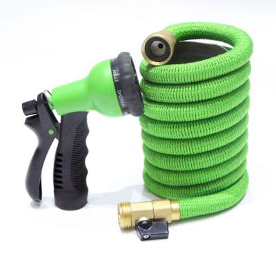 China Adjustable Elastic Expandable Garden Hose With Connector And Hose Hanger Household Brass Light Garden Hose for sale