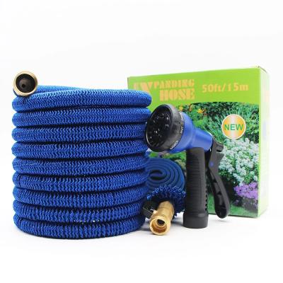 China Adjustable Good Quality Expanding Hose Garden Water Expanding Hose With 7 Function Garden Hose Nozzle for sale