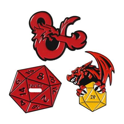 China China Dungeons and Dragons Games Custom Enamel Pin Hats Bulk Bags Decorative Brooch Pin Set for sale