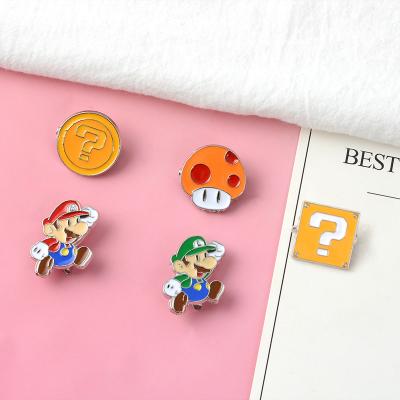 China Super Cute Pin Badges Lapel Pins Brooches Mario Bros Green Red Lapel American Classic Cartoon Memory Childhood Pins for sale