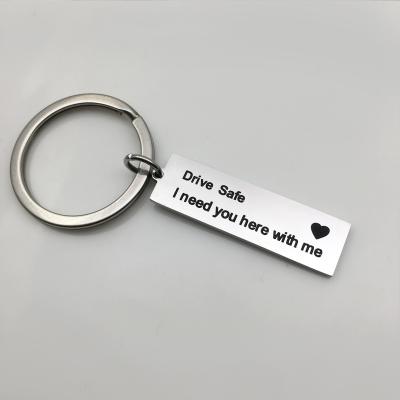 China Promotion I Love You Car Shaped Lovely Safe Keychain Stainless Steel Keychain Husband Gift/Keepsake/Gift For Husband Dad Gift Valentines Day for sale