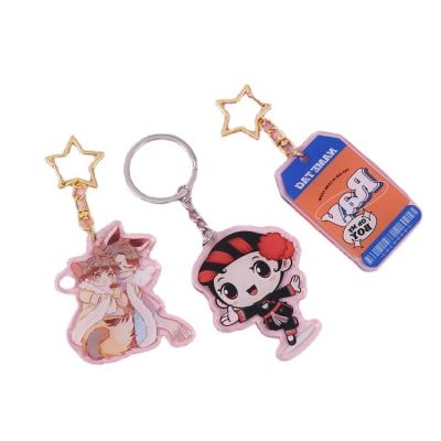 China Cartoon Acrylic Transparent Acrylic Pendant Creative Advertising Anime Key Chain Key Chain for sale