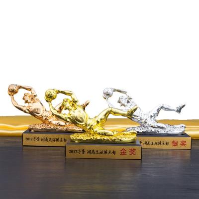 China Europe Custom Sports Award Trophy Resin Opens Gold Plated Worldcup Soccer Gold Soccer Goalkeeper Trophies for sale