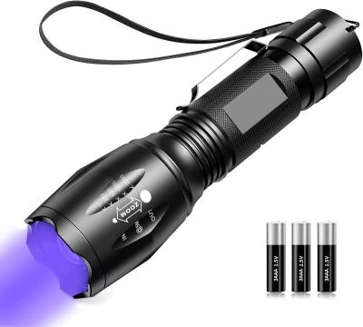 China Contemporary Black UV Flashlight, LED Torch 2 in 1 with 500LM High Point, 4 Mode, Waterproof for Pet Clothing Food for sale