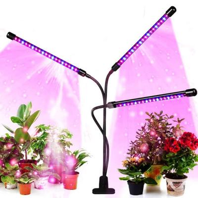 China Seed Starting Indoor 3 Heads Full 360 Degrees LED Grow Lights with 3 Modes and 4/8/12H Timing Planting Lighting for Greenhouses Flower Plants for sale