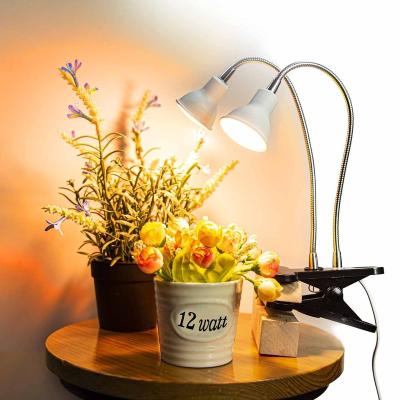 China Starting from seed grow light, double head clip on plant light for indoor plants, on/off switch, full spectrum LED grow lights with timer for sale