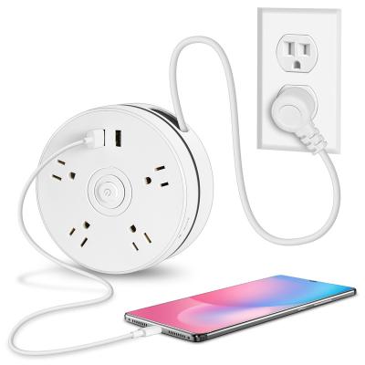 China Easy Setup 10ft Extension Cord, Flat Plug Power Strip with USB C, (18W PD) 3 Outlets and 2 USB Ports, Nightstand Charging Station, for sale