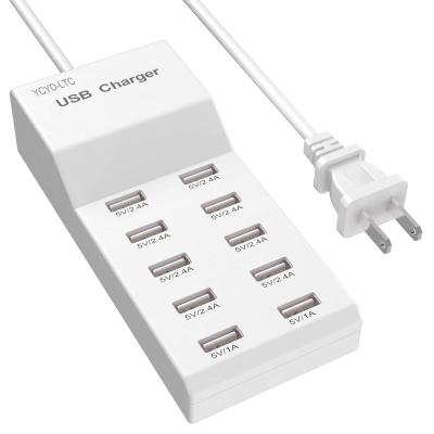 China Universal Easy Installation Plug Surge Protector Power Strip Extension Cord With 10USB Outlet Charging Station Angle Flat Plug Adjustable Voltage for sale