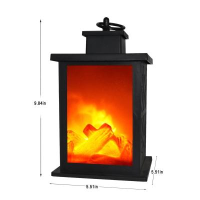 China Mid Century Fireplace Lantern and Battery Operated USB Timer Included Indoor/Outdoor Fireplace Fireplace Lantern Table Lamp for sale