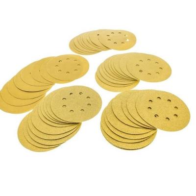 China Wet and dry use around sandpaper abrasive disc, yellow sand disc emery paper for aluminum object polishing and grinding for sale