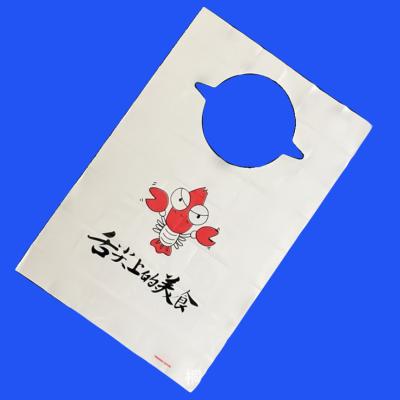 China Custom Disposable Printed Drink/Food Lobster Adult Bibs For Restaurant With PE Material for sale