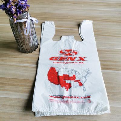 China Recyclable Wholesale Biodegradable Compostable T Shirt Shopping Bag For Supermarket for sale