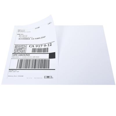 China Wholesale Waterproof Half Sheet Shipping Label Self Adhesive White Blank Label for Laser and Inkjet Printer for sale