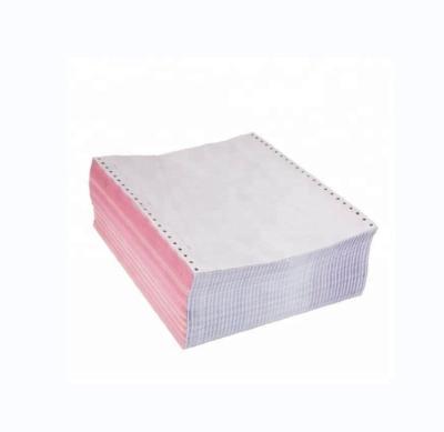 China Hot Selling 100%Wood Pulp Computer Condition Printing Continuous Carbonless Copy Paper Three Colors Any Size for sale