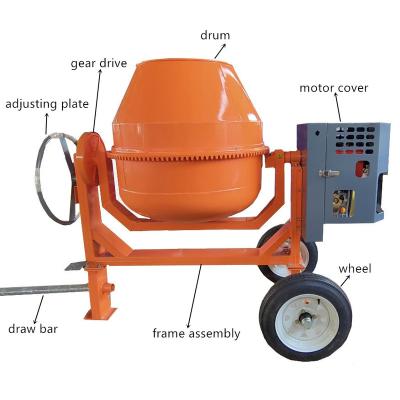 China Chicca construction Towable Concrete Mixers 350L mobile portable cement diesel engine for sale