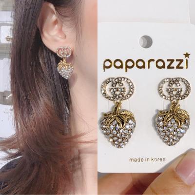 China Best Selling Trendy Jewelry Designer Luxury 925 Korean Zircon Super Love Stud Earrings Silver Needle Joker Alphabet Earrings for sale