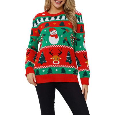 China Hot Sale Fashion Women's Christmas Sweater QUICK DRY Ladies Autumn Winter Knitted Reindeer Pullover for sale