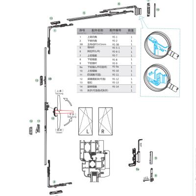 China Modern hardware for aluminum and wood composite inward tilt and turn open window for sale