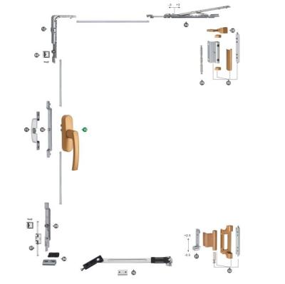 China Modern Inward Opening Aluminum Tilt And Turn Window Material Device 20 Groove for sale