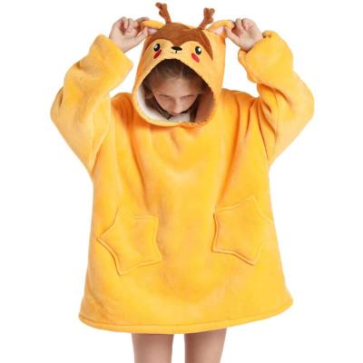 China Deer PORTABLE Pure Polyester Hoodie Portable Covering Oversized Blanket With Star Pocket for sale