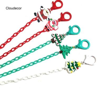 China New Fashion Creative Soft PVC Glasses String Arming Lanyards Christmas Series Mask Acrylic Chain For Kids for sale