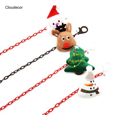 China Fashion 58cm Christmas Gift Decoration Santa Claus Christmas Tree Snowman Elk Anti Slip Loss Chains Acrylic Mask Chain For Kids for sale