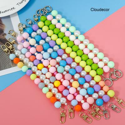 China Korea Phone Strap Fancy Handmade Short Beaded Hand Strap For Phone Rope For Mobile Phone Case Hanging Rope for sale