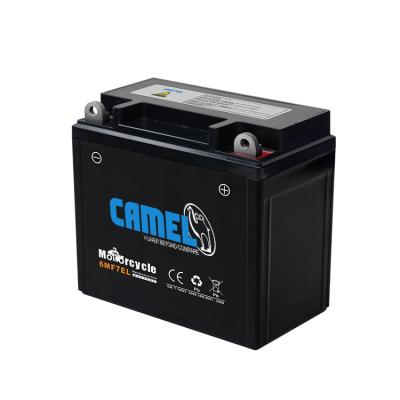 China 6Mf7El 02 (E10) Camel Brand Motorcycle Battery 12V 7Ah Maintenance Free Lead Acid Battery Production Line for sale