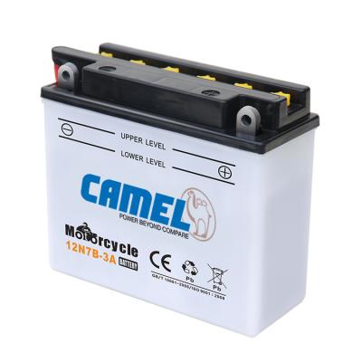 China Camel 12N7B-3A Motorcycle Electrical System SLA Lead Acid Battery For Yamaha Harley Davidson Honda 02 (E10) for sale