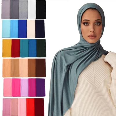 China New 180*80cm Girle Ladies Solid Color 30 Colors Woman Muslim Shawl Hijab Scarf High Quality Soft Women Tank Top for sale