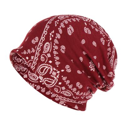 China Wholesale Fashion Muslim Beanie Hats For Women Skull Sleep Hat Cashew Flower Pattern Hip Hop Hat for sale