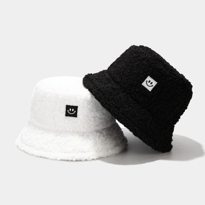 China Fashion Top Selling Plush Lamb Cashmere Bucket Hats New Fashion Simple Winter Warm Ladies Hat Basin Hat for sale