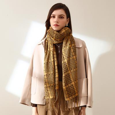 China Wholesale Custom American European Logo Plaid Printing Luxury Cashmere Soft Cashmere Scarf For Women Winter for sale