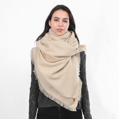 China Foreign Trade Solid Color European American Wholesale Diamond Check Woven Cashmere Scarf Women's Shawl for sale