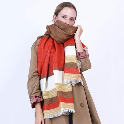 China European American fashion cashmere scarf winter tassels color woven short long scarf for sale