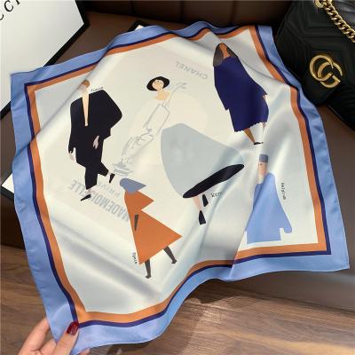 China Designer Fashion Square Women's Soft And Smooth Silk Printed Square 100% Silk Custom Printing Scarf for sale